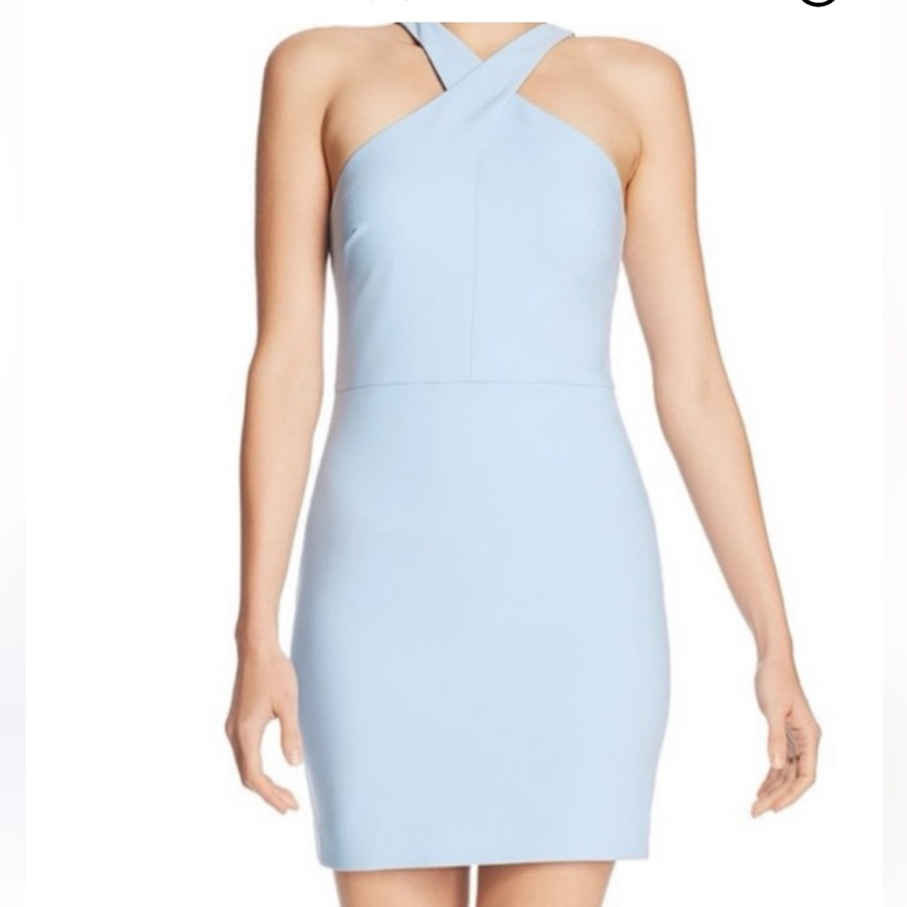 Likely Carolyn Crossover Light Blue Mini Dress|Size 0